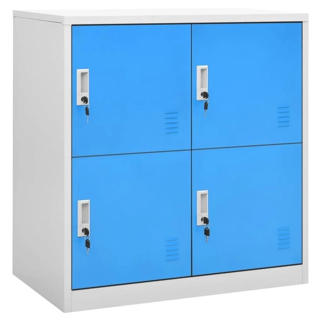 vidaXL Schließfachschränke 2 Stk Hellgrau und Blau 90x45x92,5cm Stahl Modell 1