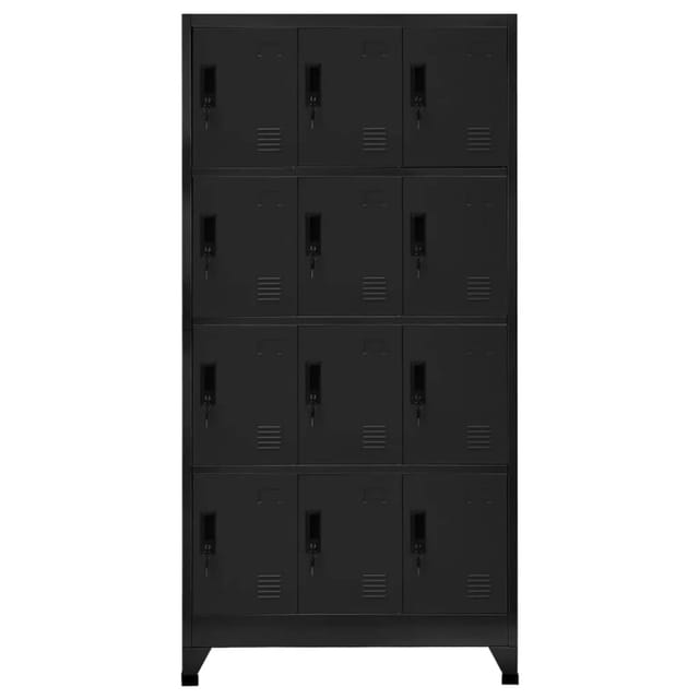 vidaXL Schließfachschrank Schwarz 90x45x180 cm Stahl Modell 3