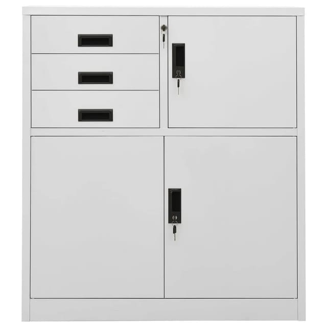 vidaXL Büroschrank Hellgrau 90x40x102 cm Stahl Modell 1