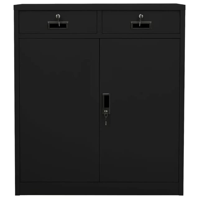 vidaXL Büroschrank Schwarz 90x40x102 cm Stahl Modell 1