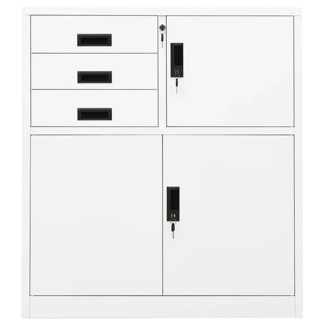 vidaXL Büroschrank Weiß 90x40x102 cm Stahl Modell 1