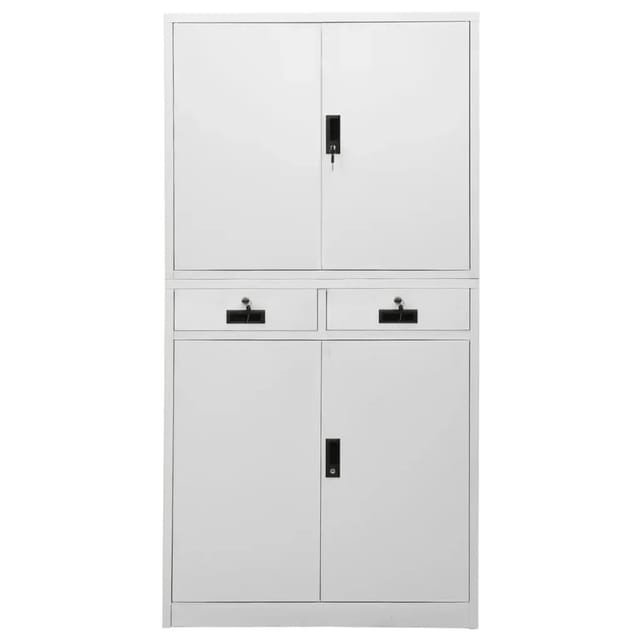vidaXL Büroschrank Hellgrau 90x40x180 cm Stahl Modell 3