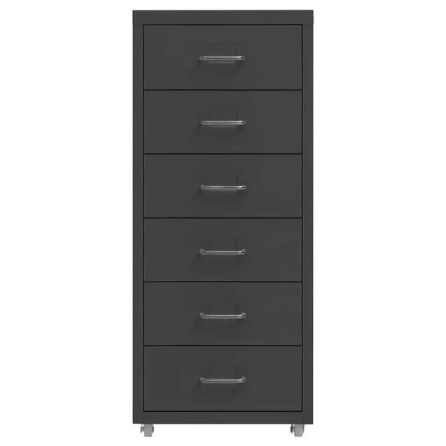 vidaXL Aktenschrank mit Rollen Anthrazit 28x41x69 cm Metall