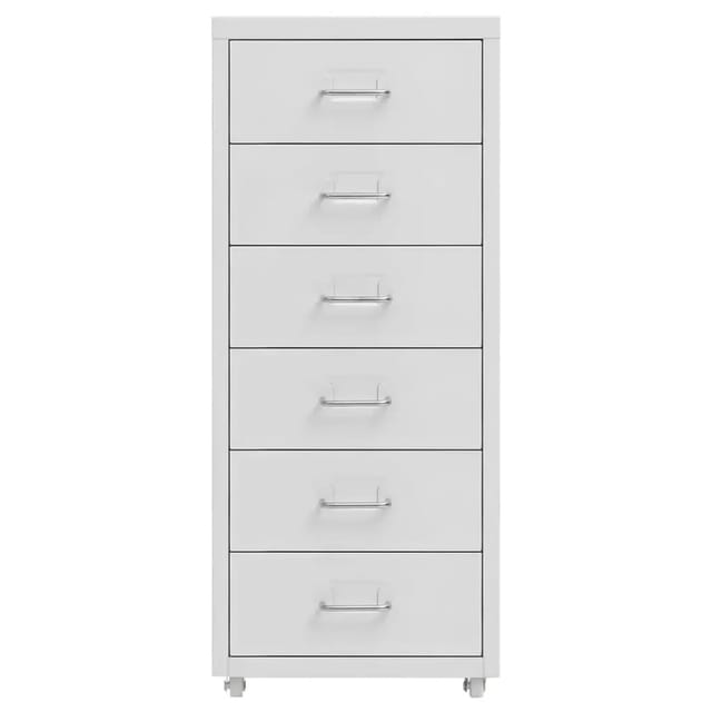 vidaXL Aktenschrank mit Rollen Grau 28x41x69 cm Metall