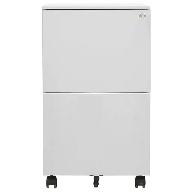 vidaXL Aktenschrank mit Rollen Hellgrau 39x45x67 cm Stahl