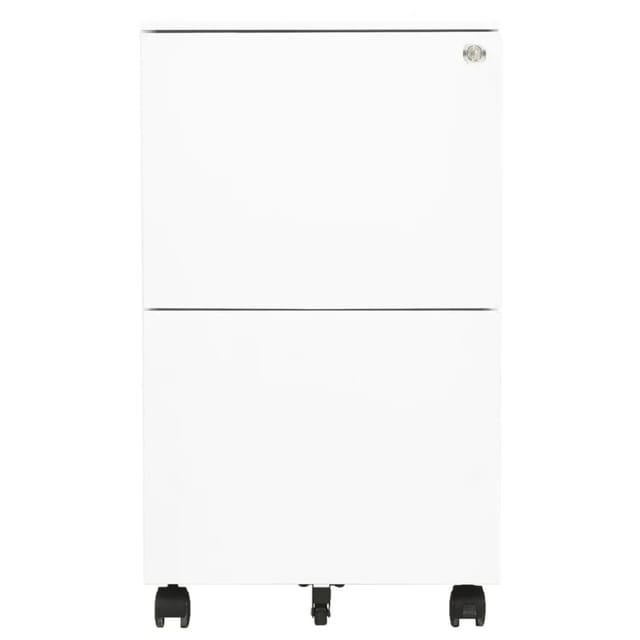 vidaXL Aktenschrank mit Rollen Weiß 39x45x67 cm Stahl
