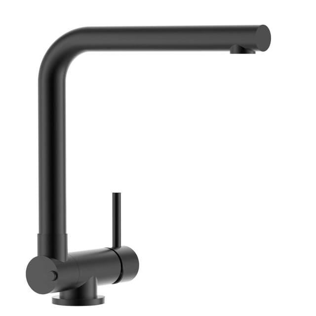 VIZIO Wasserhahn Vorfenster Küchenarmatur Umklappbar 6 CM mit 360° Schwenkbarem L Auslauf Schwarz Matt