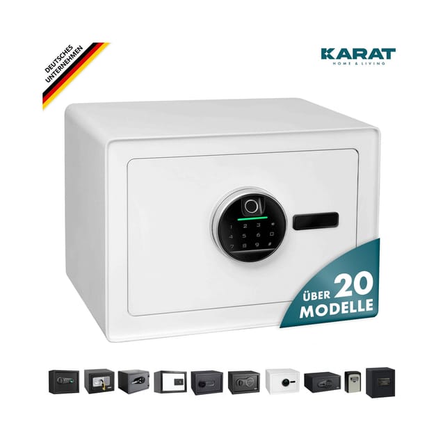KARAT Tresor Murowa Elektr. Code-Schloss Anzeigeleuchten Fingerabdruck 25 x 35 x 25 cm