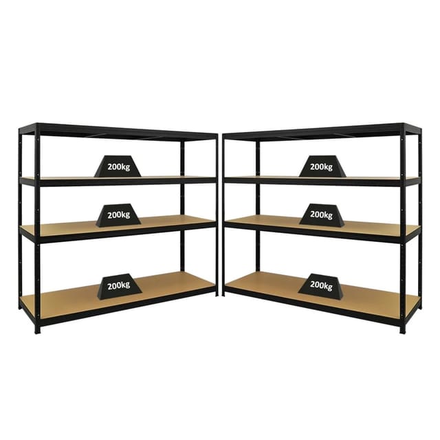 PROREGAL Mega Deal 2x Schwerlastregal Giant Elephant HxBxT 160 x 180 x 60 cm Fachlast 200kg Schwarz