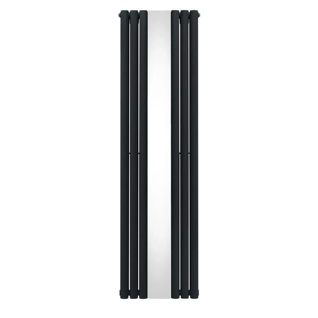 Monstershop Oval Röhrenheizkörper mit Spiegel 1800mm x 500mm Anthrazitgrau