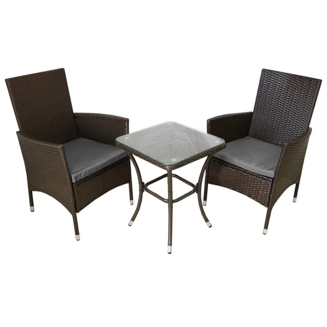 Monstershop Rattan Bistro Set Braun