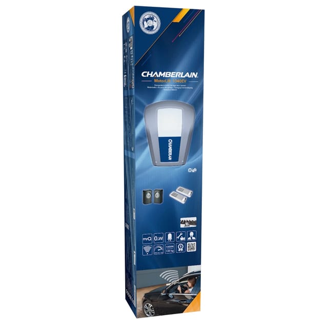 Chamberlain Garagentor-Antrieb ML1040EV 1000N mit Fernbedienungen und Lichtschranke Smartphone-Bedienung Möglich