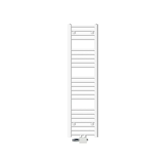 ECD Germany Badheizkörper 300 x 1400 mm Weiß mit Anschlussgarnitur Universal Eck