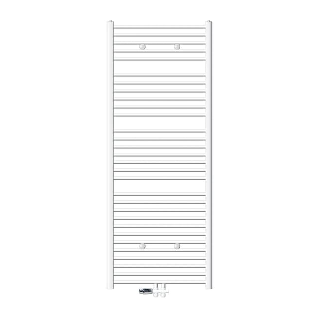 ECD Germany Badheizkörper 750x1800 mm Weiß mit Anschlussgarnitur Durchgang Boden