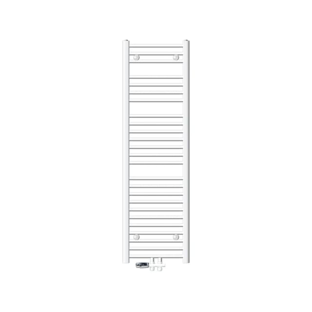 ECD Germany Badheizkörper 400x1500mm Weiß Gerade mit Anschlussgarnitur Durchgang