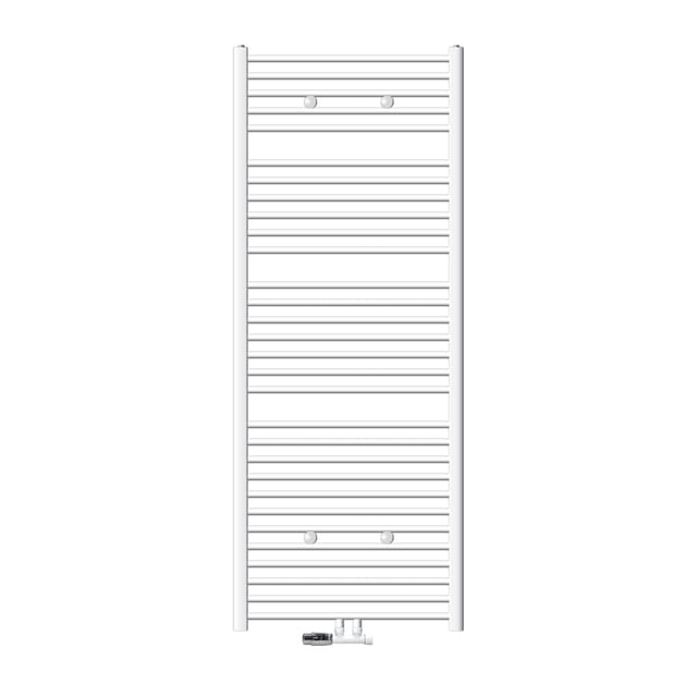 ECD Germany Badheizkörper 750x1800 mm Weiß Gerade mit Anschlussgarnitur Eck Wand
