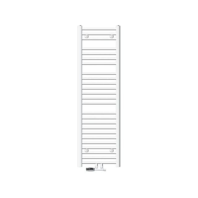 ECD Germany Badheizkörper 400 x 1500 mm Weiß mit Anschlussgarnitur Eck Wand Weiß