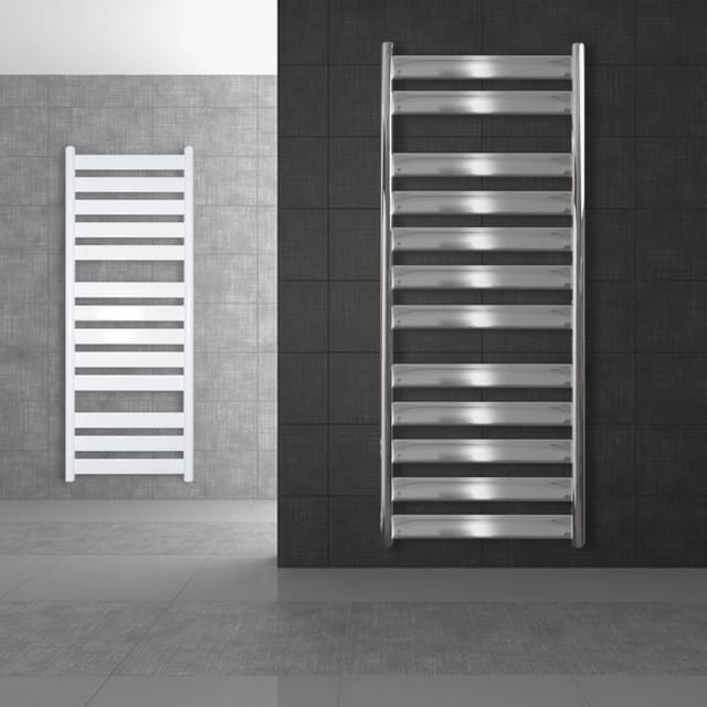 ECD Germany Design Badheizkörper Tharr Elektrisch 500x950 mm Chrom Heizstab 600W