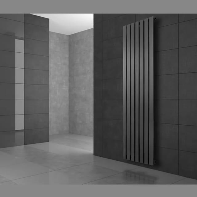 LuxeBath Stella Design Paneelheizkörper 480x1800mm Anthrazit Thermostat Boden