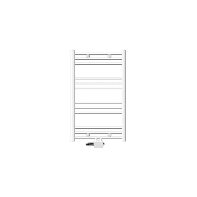 LuxeBath Badheizkörper 600x800 mm Weiß Gerade mit Thermostat Universal Eck