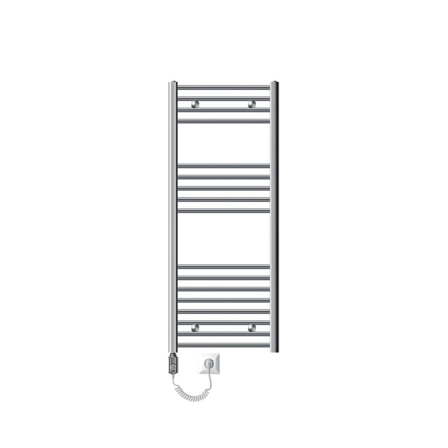 LuxeBath Elektrischer Badheizkörper Sahara 50x120 cm Chrom Gebogen Heizstab 900W