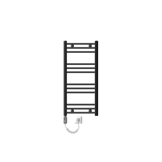 LuxeBath Badheizkörper Elektrisch 40x80cm Anthrazit Gebogen mit Stab 300W