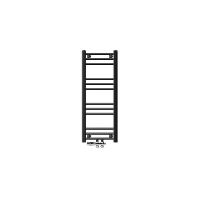 ECD Germany Badheizkörper 300x800 mm Anthrazit Gerade Thermostat Durchgang Boden