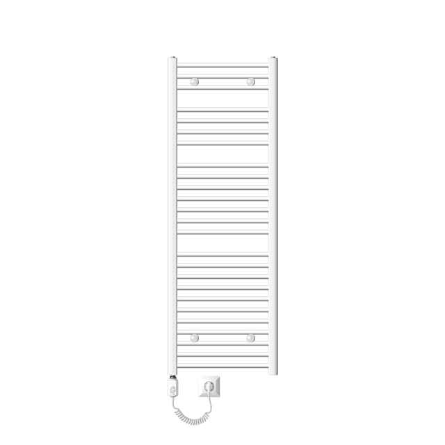 LuxeBath Badheizkörper Elektrisch mit Heizstab 900W 500x1500 mm Weiß Gebogen
