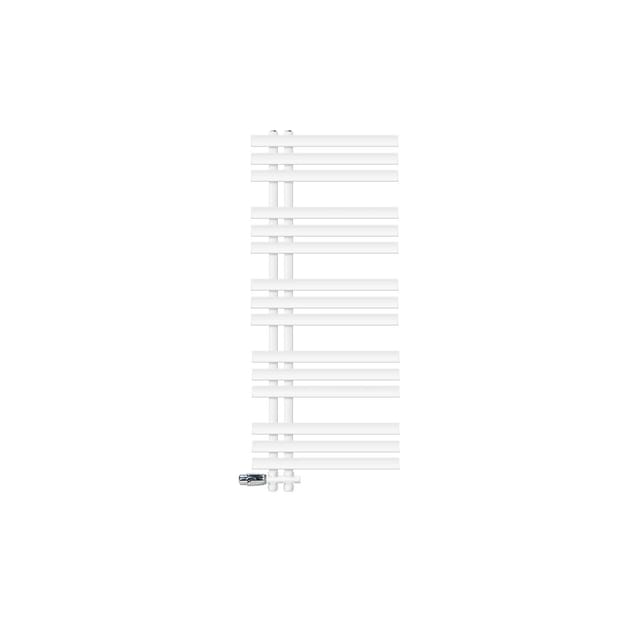 LuxeBath Badheizkörper Iron EM 500x1200 mm Weiß mit Thermostat Durchgang Boden