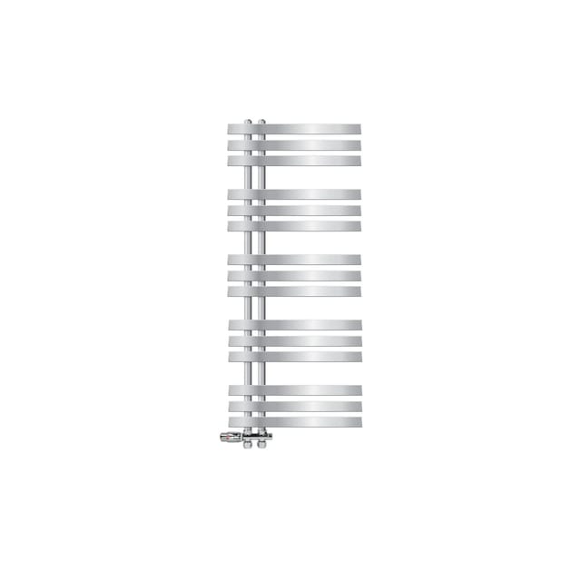 LuxeBath Badheizkörper Iron EM 500x1200 mm Chrom mit Thermostat Durchgang Boden