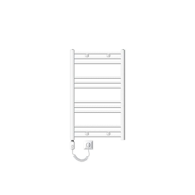 LuxeBath Badheizkörper Elektrisch 600x800 mm mit Heizstab 300W Weiß Gerade