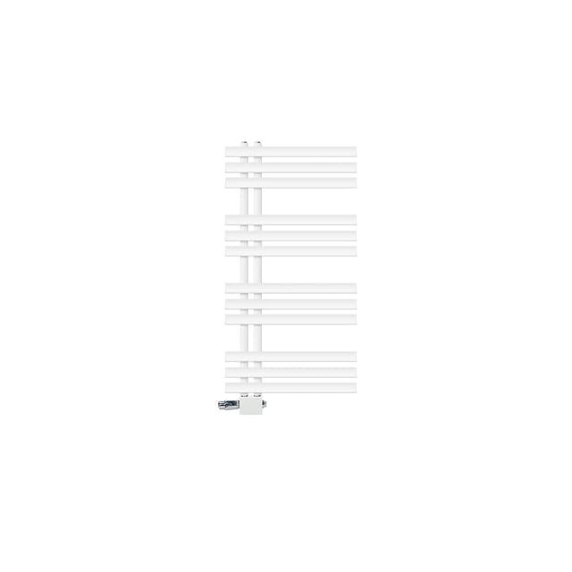 ECD Germany Badheizkörper Iron EM 500x1000 mm Weiß mit Thermostat Universal Eck