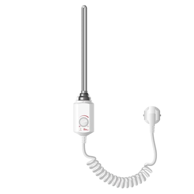 ECD Germany Heizstab 1200W mit Thermostat Elektronischer für Badheizkörper Weiß