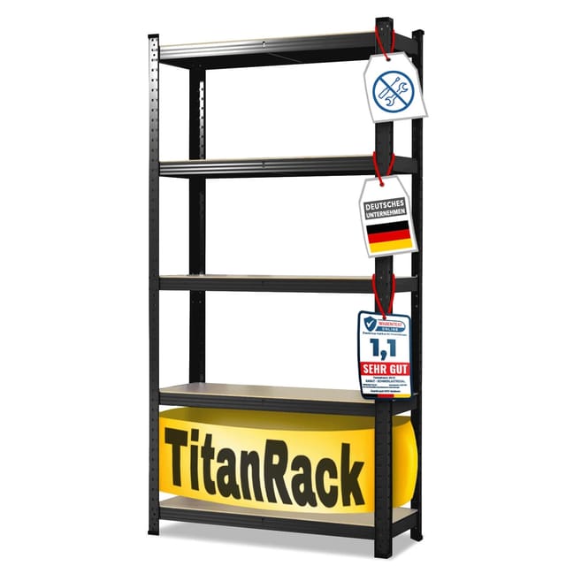 KARAT Schwerlastregal Maximale Stabilität Traglast 875 kg Schwarz 150 x 75 x 30 cm
