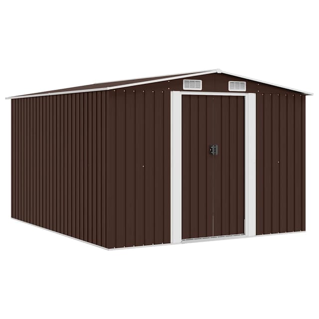 vidaXL Gerätehaus 257x298x178 cm Metall Braun 594938