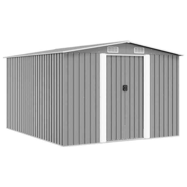 vidaXL Gartenhaus 257x298x178 cm Metall Grau 594936