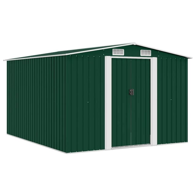 vidaXL Gerätehaus 257x298x178 cm Metall Grün 594935