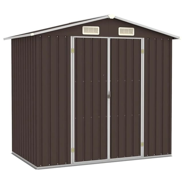 vidaXL Gerätehaus Braun 205x129x183 cm Verzinkter Stahl 661076