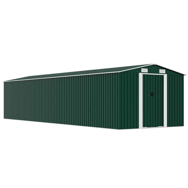 vidaXL Gerätehaus Grün 257x779x181 cm Verzinkter Stahl 661646