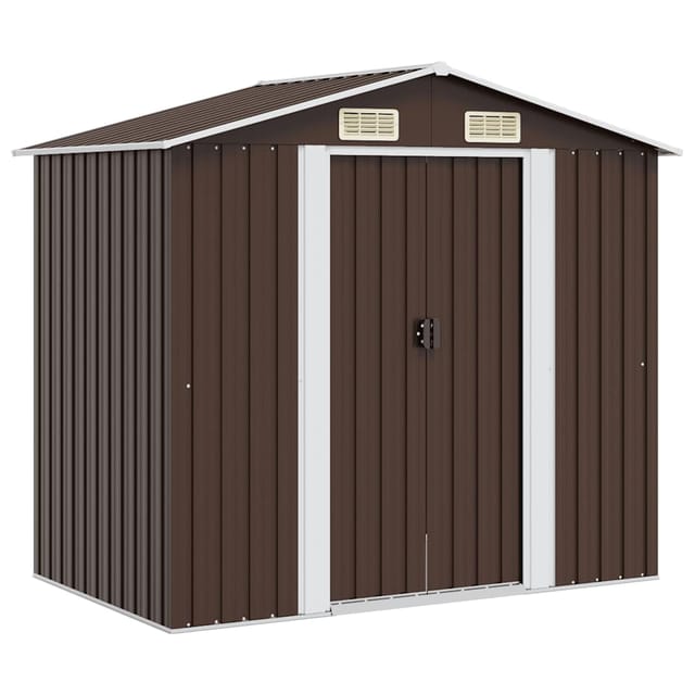 vidaXL Geräteschuppen Braun 204x132x186 cm Stahl 661643