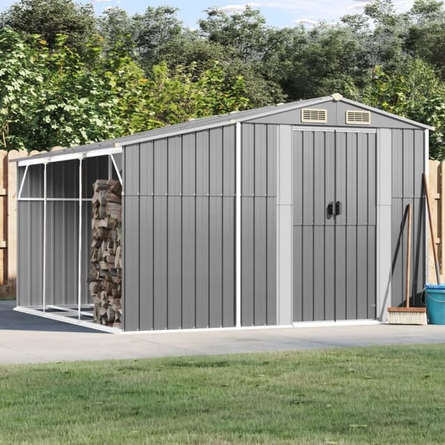 vidaXL Gerätehaus Grau 277x279x179 cm Verzinkter Stahl 1848827