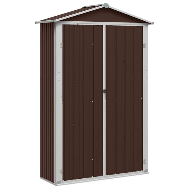 vidaXL Geräteschuppen Braun 107,5x46x183 cm Verzinkter Stahl 786986