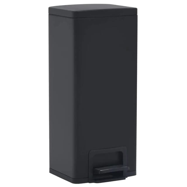 vidaXL Mülleimer mit Pedal Anti-fingerabdruck 30 L Schwarz Edelstahl 599088