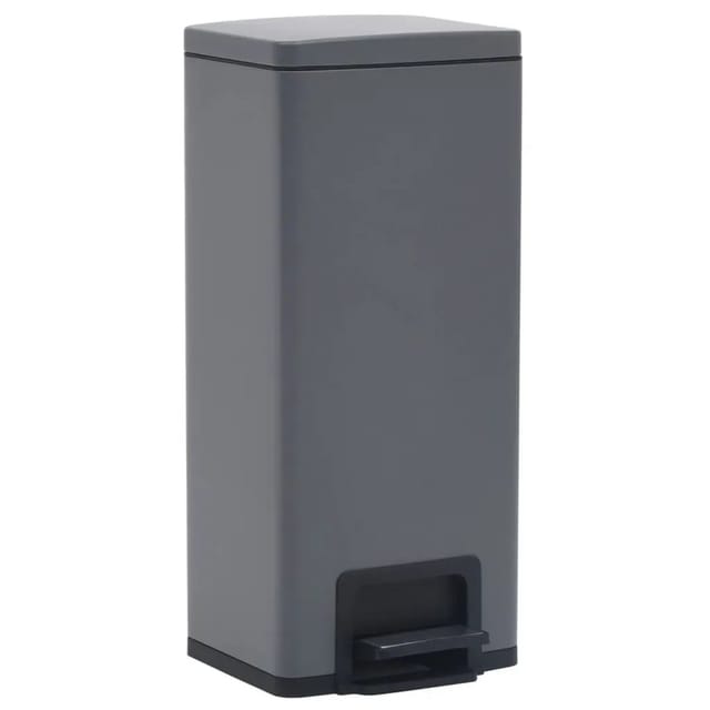 vidaXL Mülleimer mit Pedal Anti-füngerabdruck 30 L Grau Edelstahl 599087