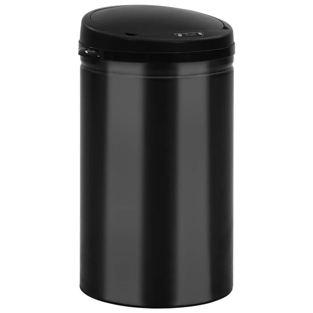 vidaXL Automatischer Sensor-Mülleimer 40 L Kohlenstoffstahl Schwarz 649745