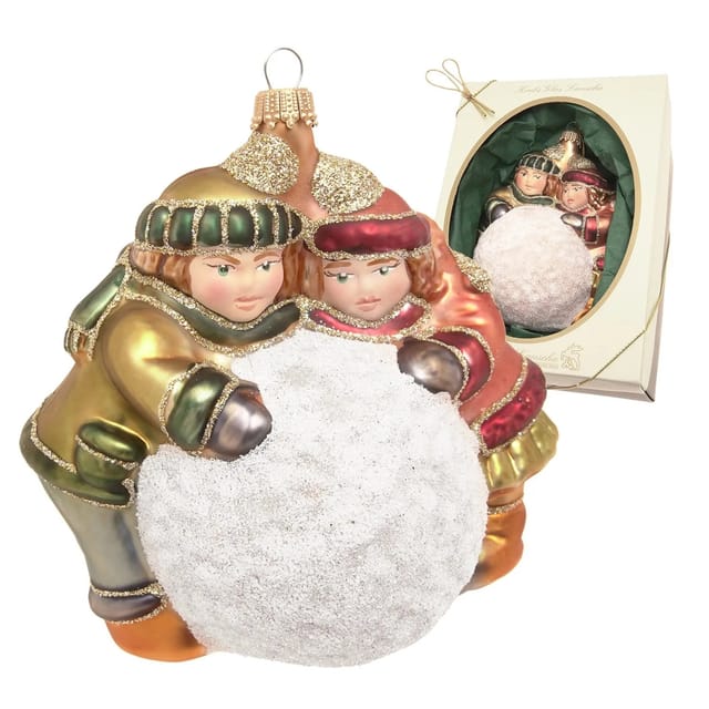 Krebs Glas Lauscha Weihnachtsornament Schneeballkind 1-tlg. 11cm