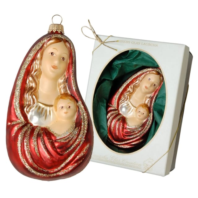 Krebs Glas Lauscha Maria mit Kind Weihnachtsornament 1-tlg. 13cm