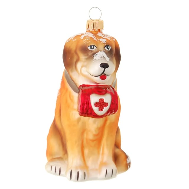 Krebs Glas Lauscha Weihnachtsornament Bernhardiner 1-tlg. 13cm