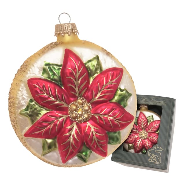 Krebs Glas Lauscha Weihnachtstern Taler 1-tlg. 8cm