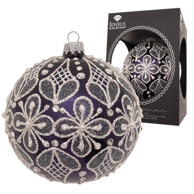 Krebs Glas Lauscha Weihnachtsbaumkugel Stickoptik 1-tlg. 8cm
